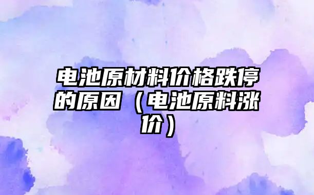 電池原材料價格跌停的原因（電池原料漲價）