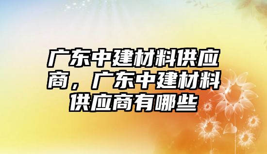 廣東中建材料供應商，廣東中建材料供應商有哪些