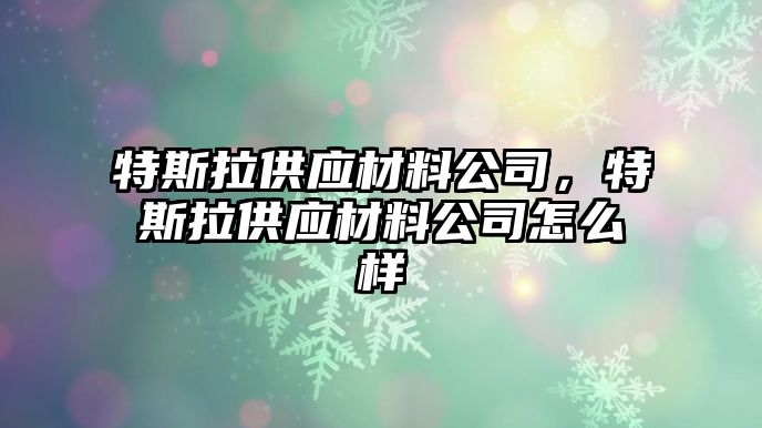 特斯拉供應(yīng)材料公司，特斯拉供應(yīng)材料公司怎么樣